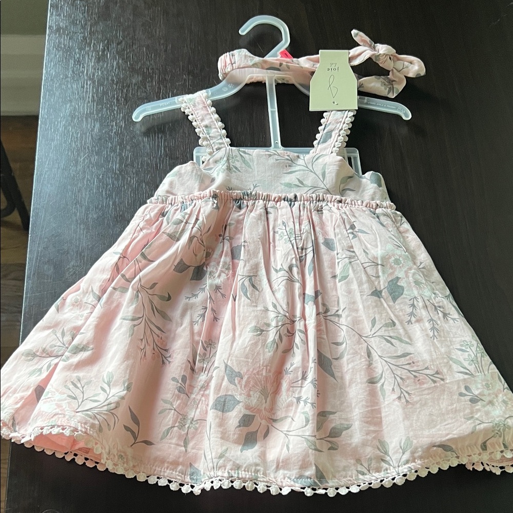 NWT Joie Kids 12 month Floral Pink Baby Dress with Headband